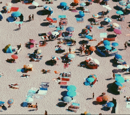 crowd of people on a beach