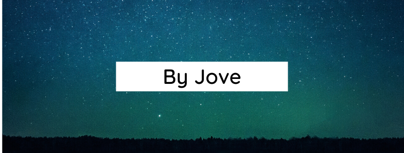 starry sky and the words "by Jove"